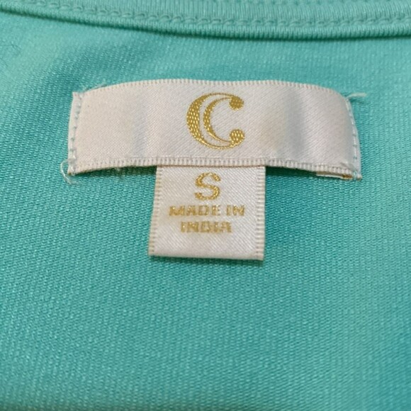 Charming Charlie Mini Dress Womens Small Fit Flare Aqua Stretch Knit Spring - Picture 6 of 11